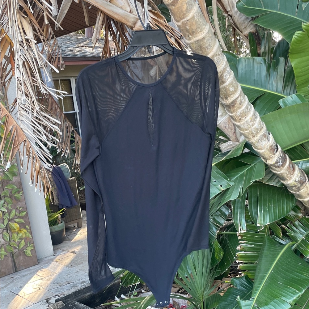 Abercrombie and Fitch sheer mesh sleeve, peekaboo bodysuit